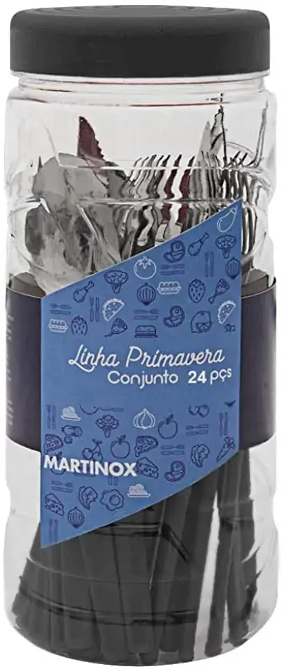 Martinox Faqueiro 24 Pcs Cb Preto C/.pote