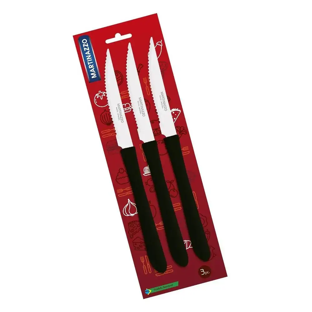 Jogo Faca Mesa Martinazzo Elegance C/3 Preto