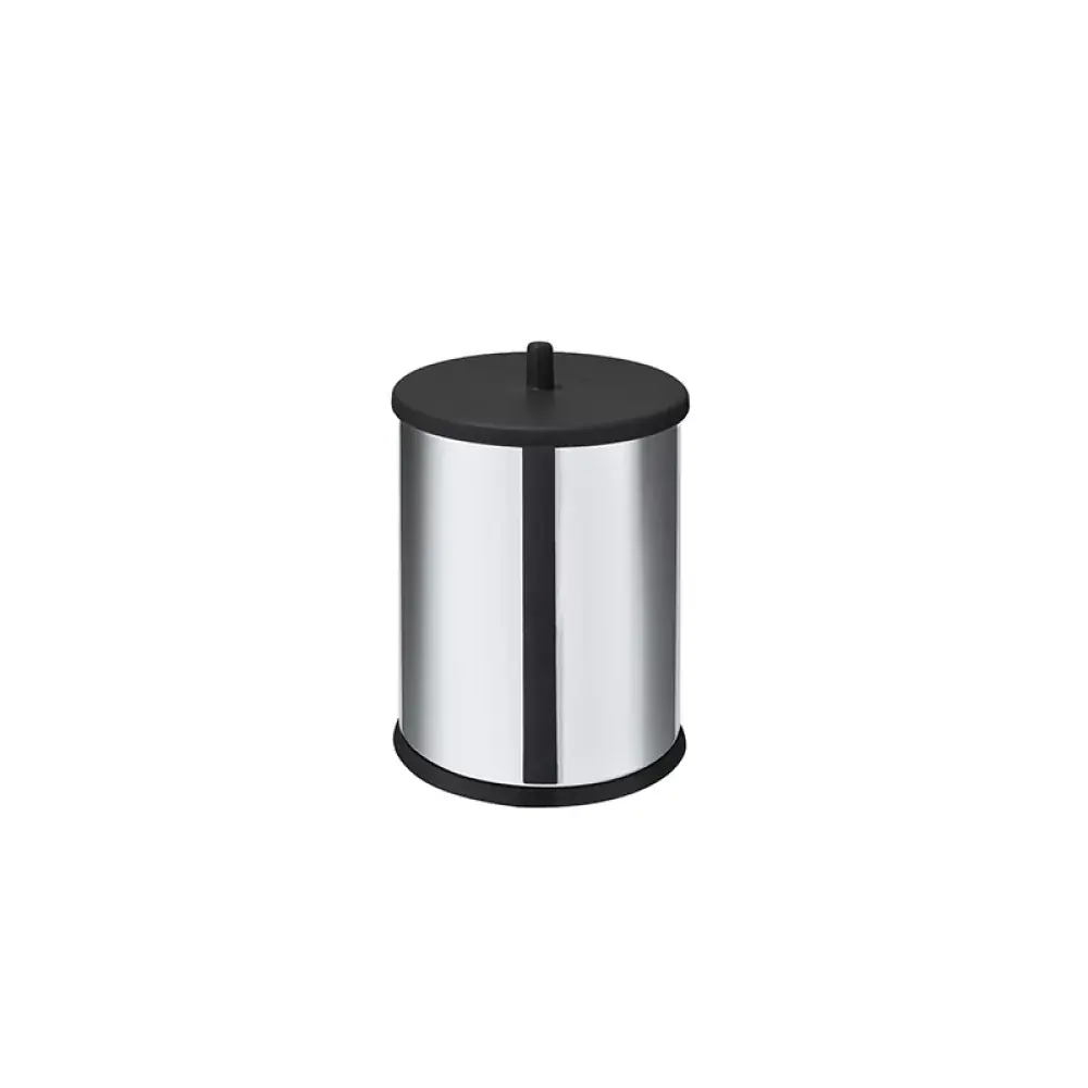 Lixeira Inox 3,2l Com Tampa E Fundo Preto