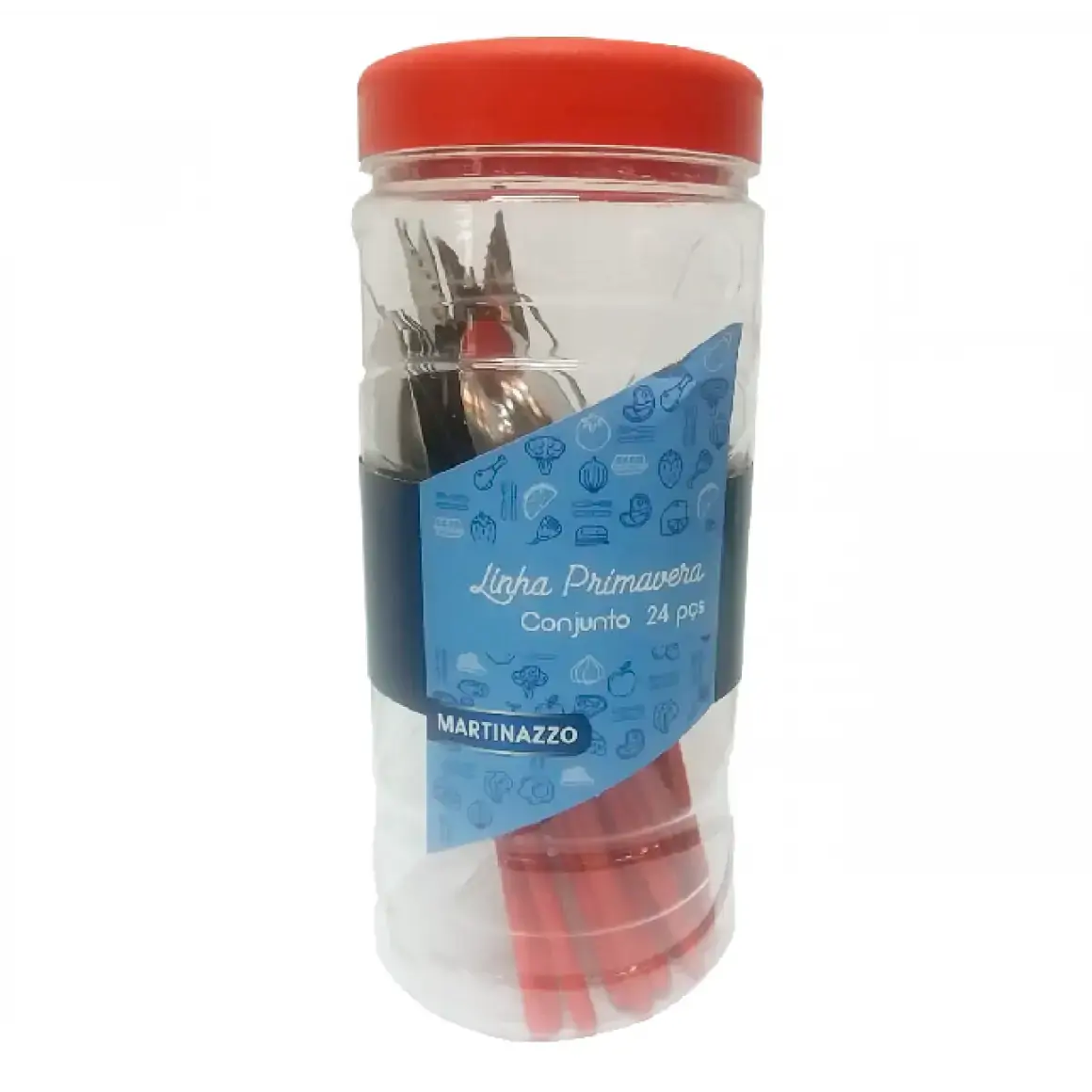 Faqueiro Verm 24pcs Pote Plast