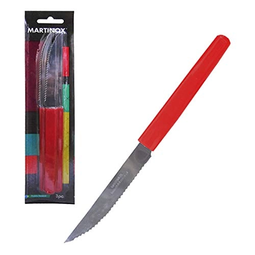 Faca Churrasco 3 Pc Vermelho Primavera Martinazzo