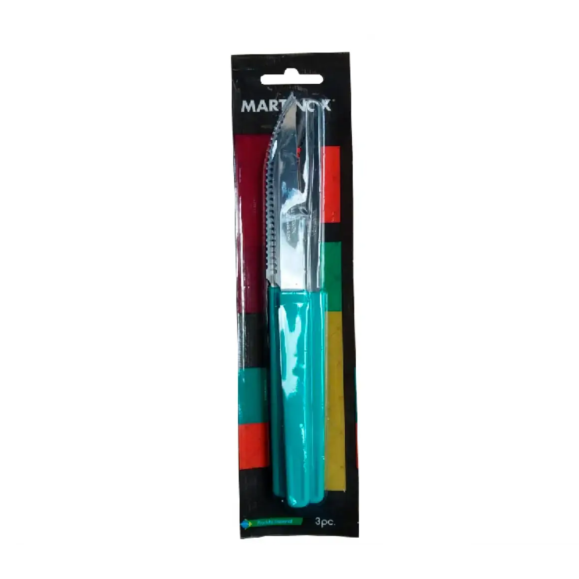 Conjunto Martinazzo Facas Churrasco Turquesa C/3