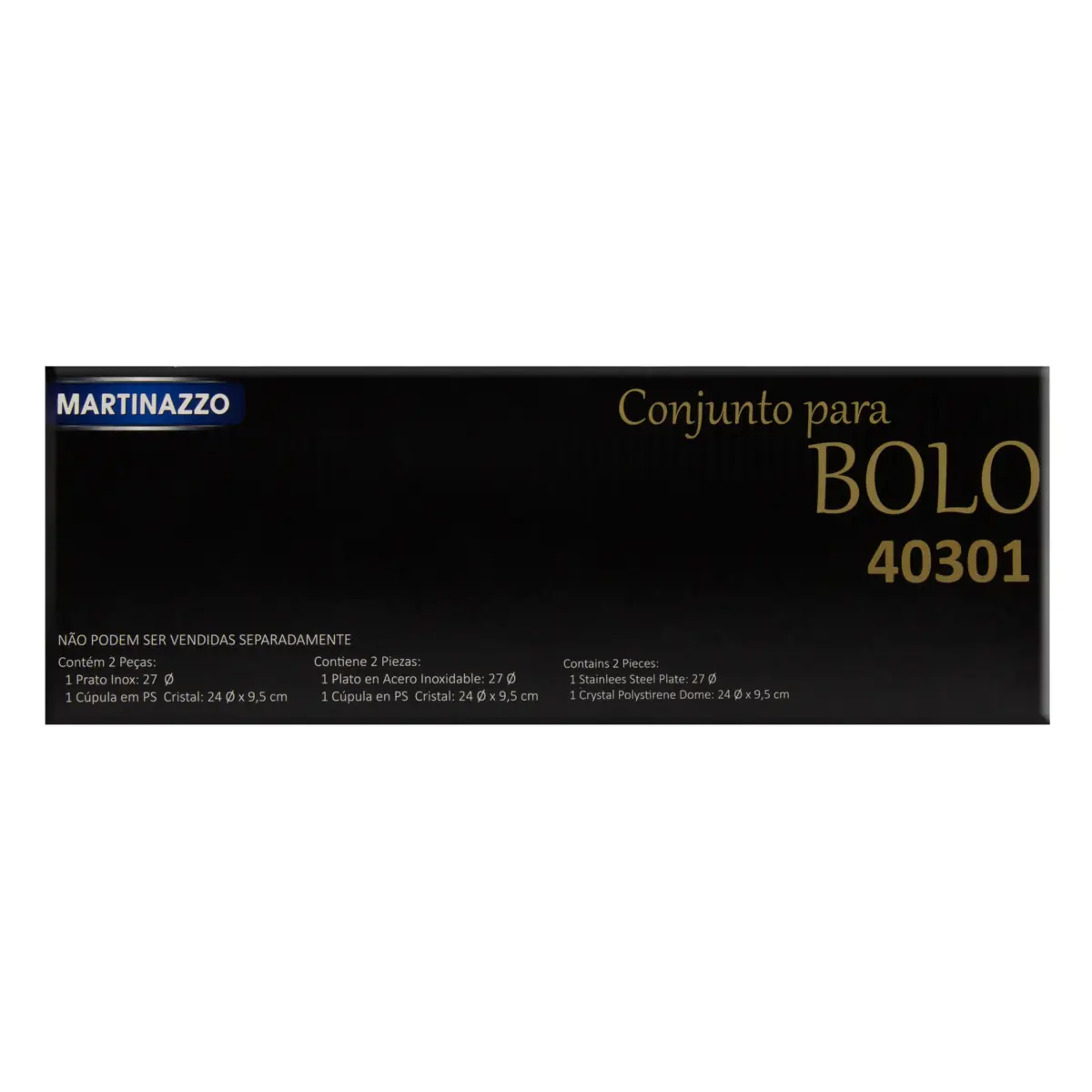 Conjunto Prato E Cúpula Redondo Para Bolo Inox Martinazzo Imperial 2 Peças