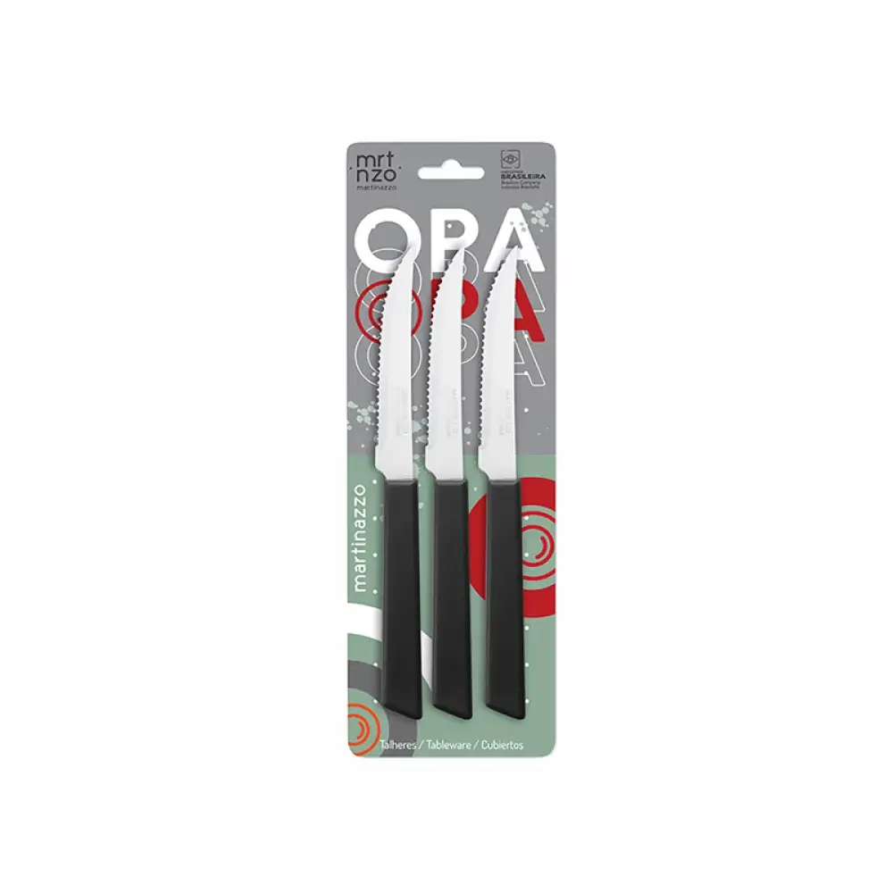 Faca De Mesa Martinazzo Cb Preto C/3