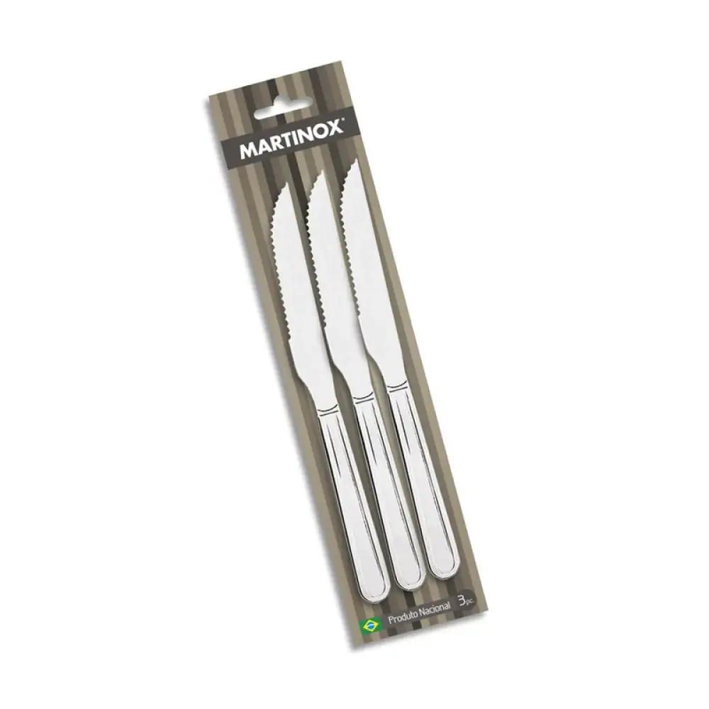 Faca Churr Martinazzo Inox C/3