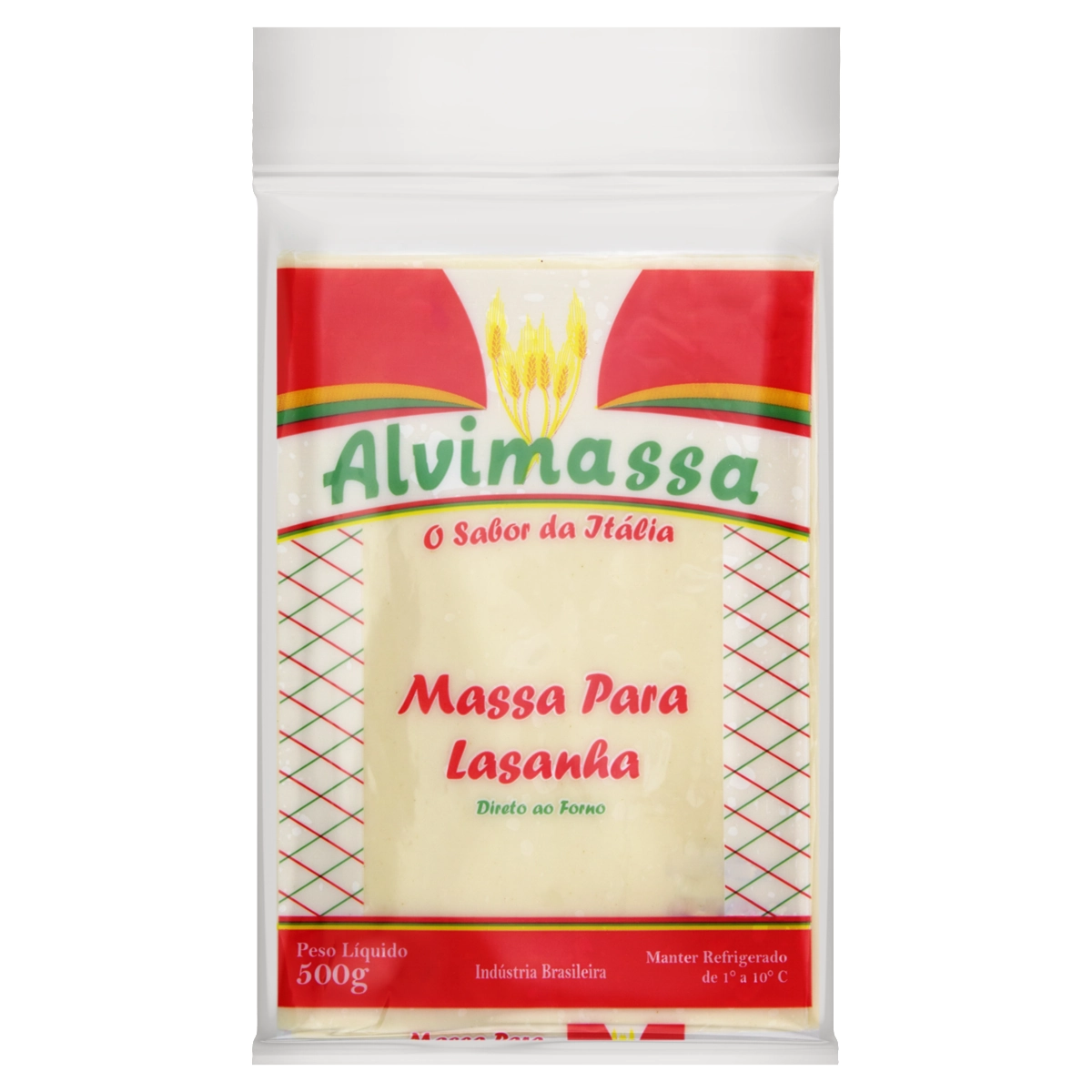 Massa Para Lasanha Alvimassa Pacote 500g