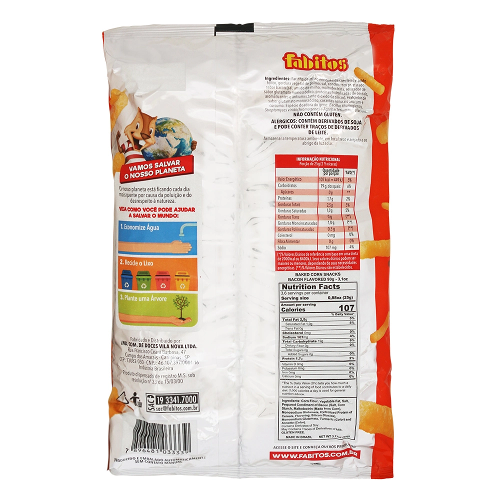 Salgadinho Fabitos 90g Bacon