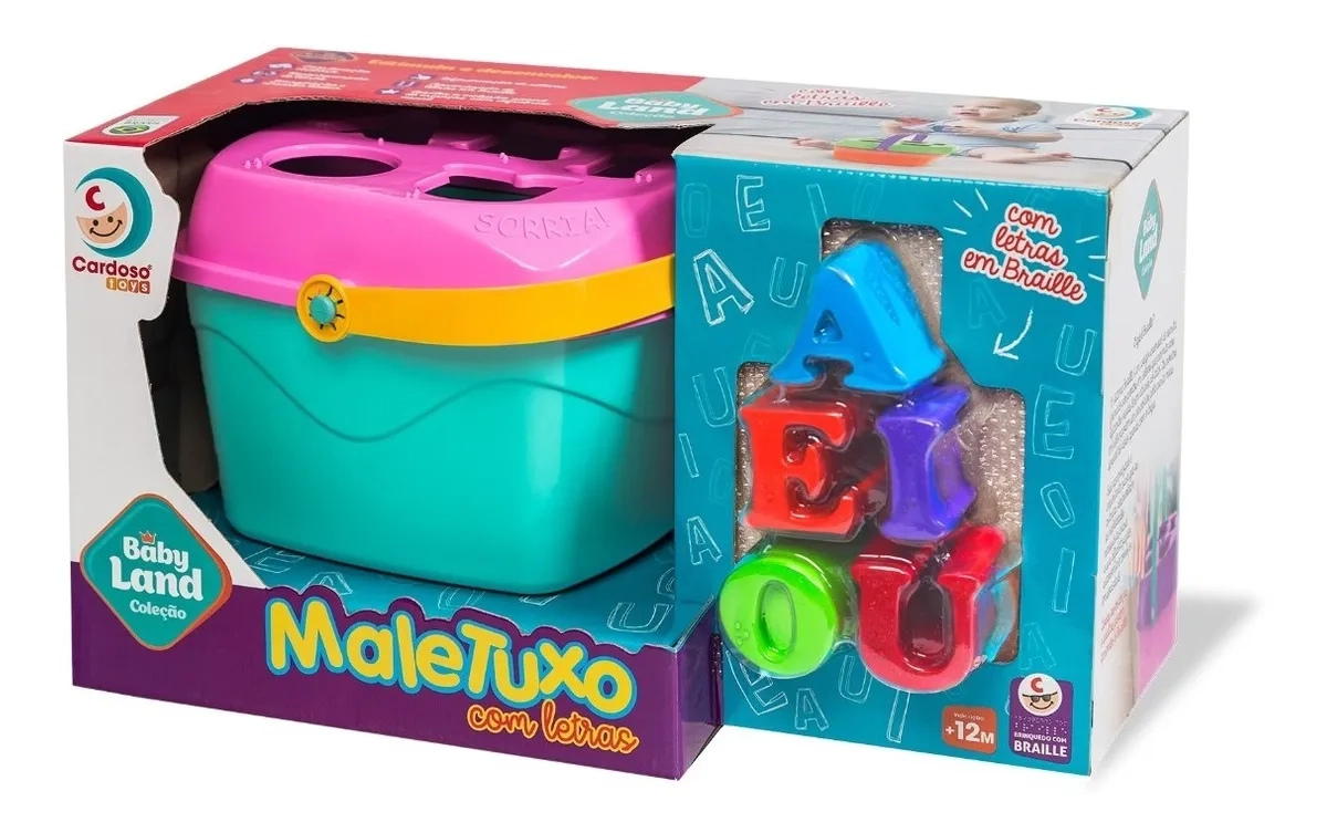 Brinquedo de Atividades - Maletuxo Didático - Com Letras - Meninos - Cores Sortidas - Cardoso