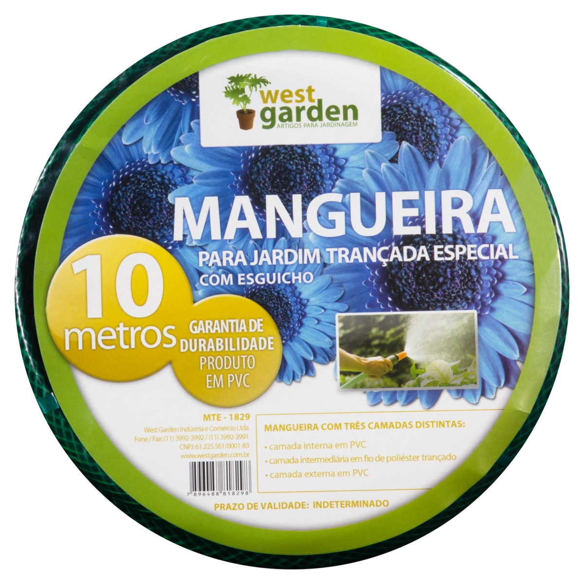 Mangueira Trançada Especial Com Esguicho Para Jardim Verde West Garden 10m