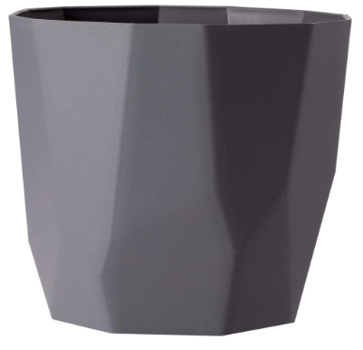 Vaso Cachepot Diamante Cinza 16x15cm