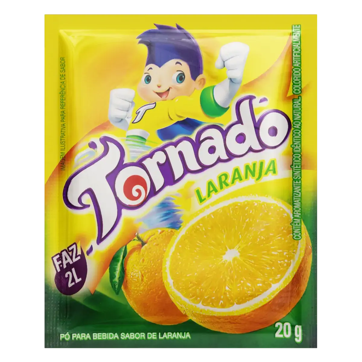 Refresco Em Pó Laranja Tornado Pacote 20g