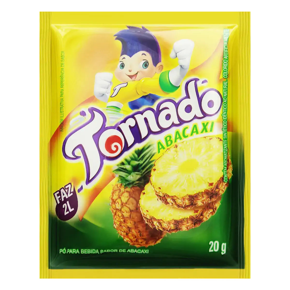 Refresco Em Pó Abacaxi Tornado Pacote 20g
