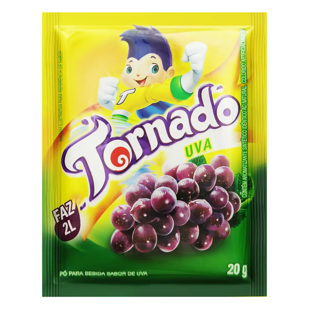 Refresco Em Pó Uva Tornado Pacote 20g