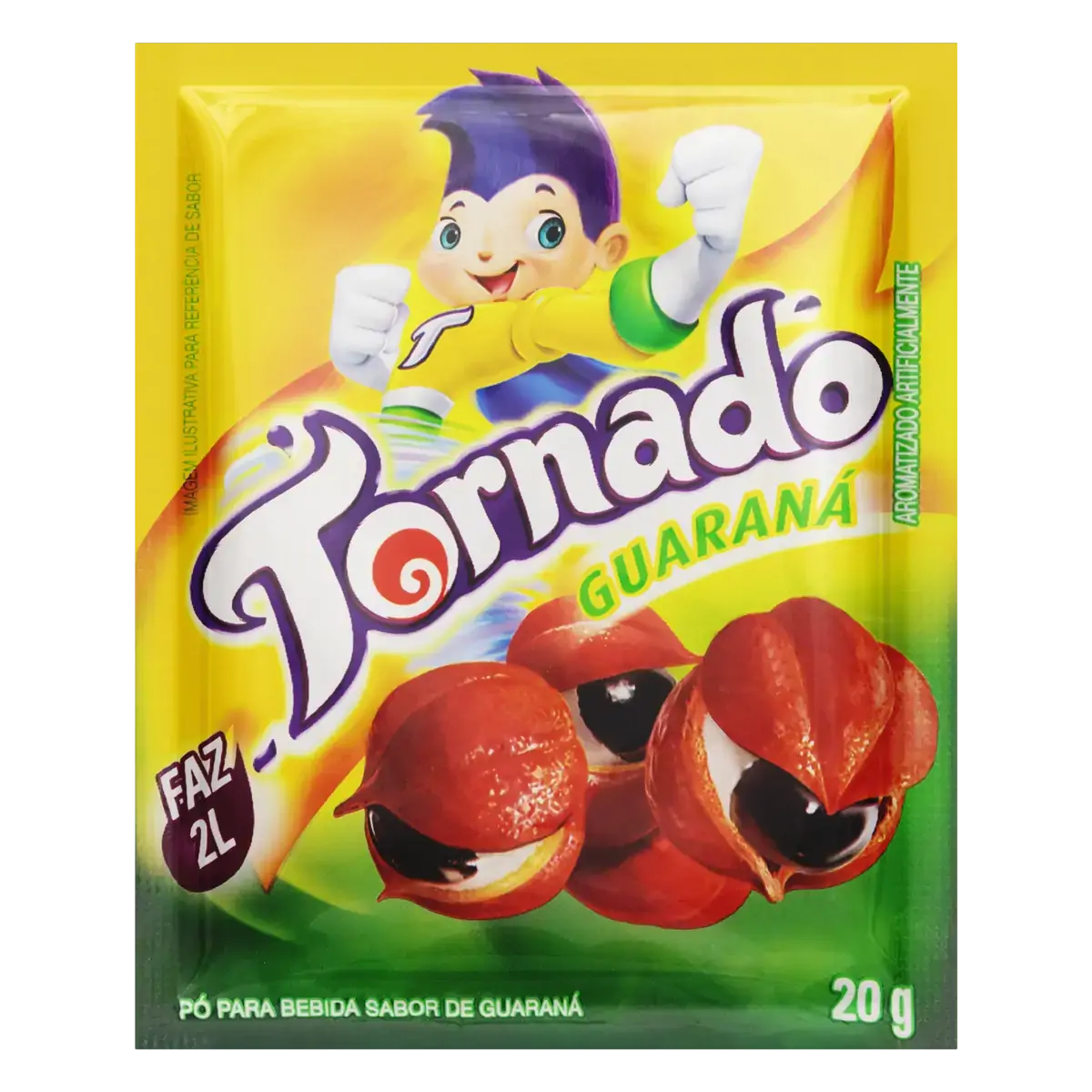 Refresco Em Pó Guaraná Tornado Pacote 20g