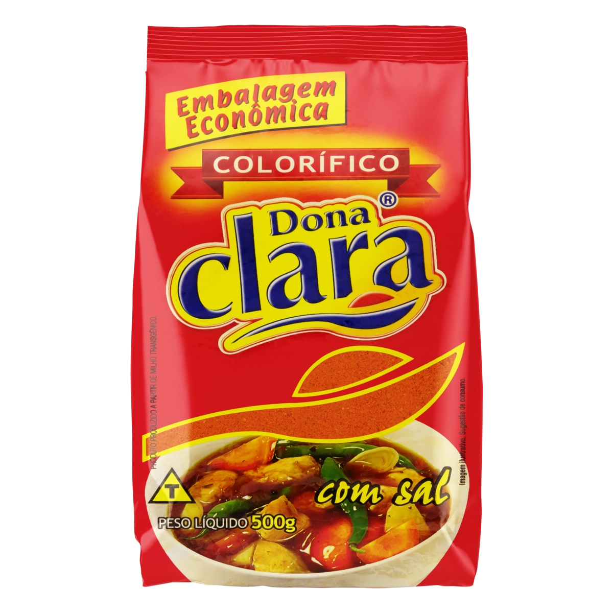 Colorífico Pó Com Sal Dona Clara Pacote 500g Embalagem Econômica