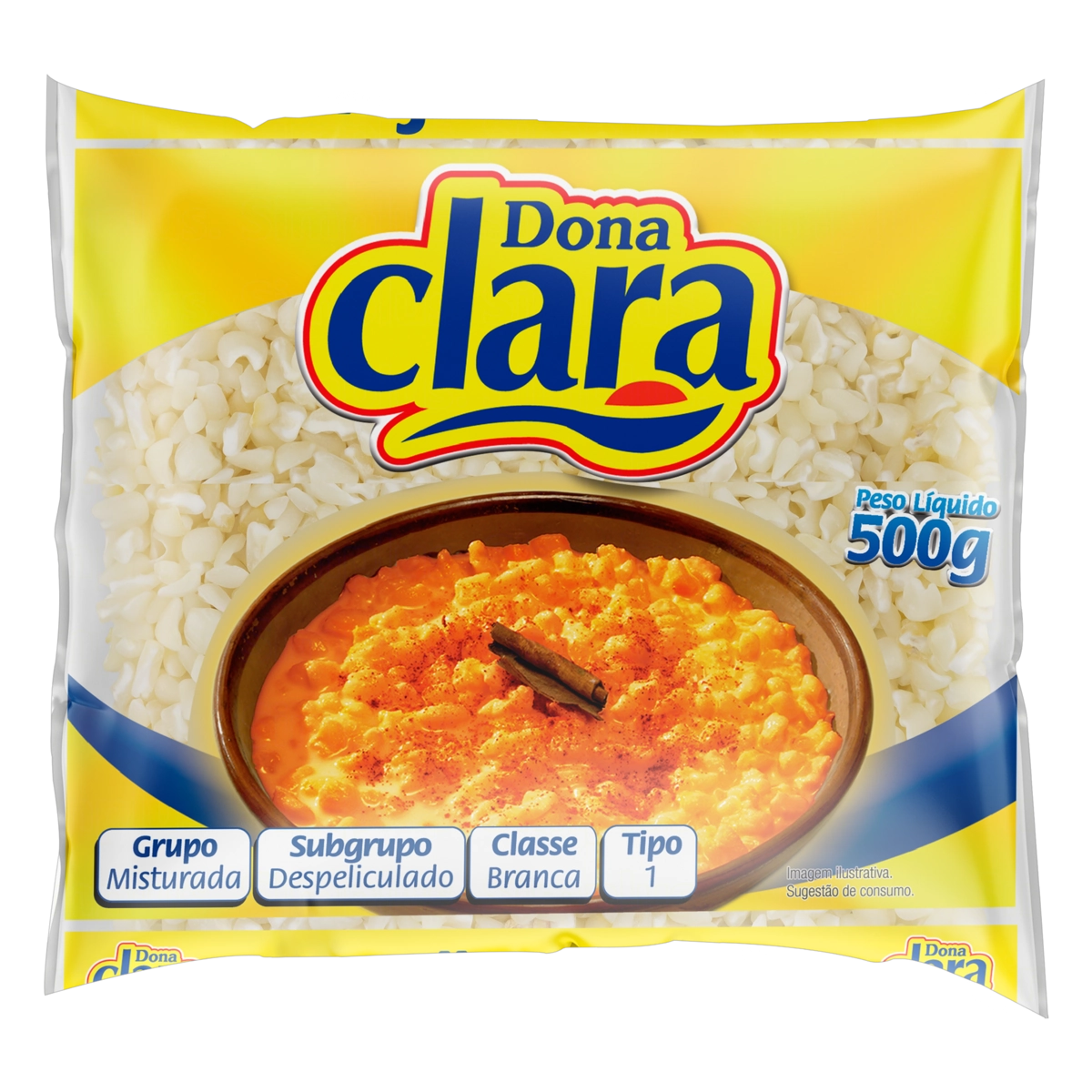 Canjica De Milho Branca Tipo 1 Dona Clara Pacote 500g