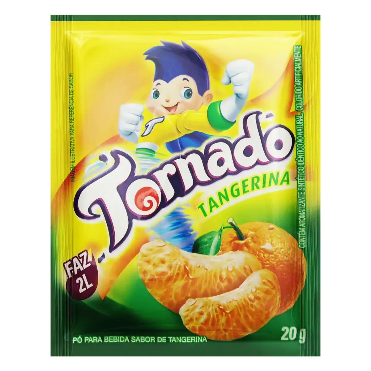 Refresco Em Pó Tangerina Tornado Pacote 20g