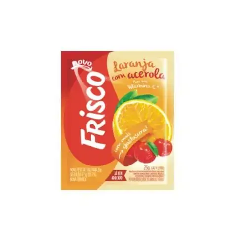 Refresco Em Pó Laranja Com Acerola Frisco Pacote 25g