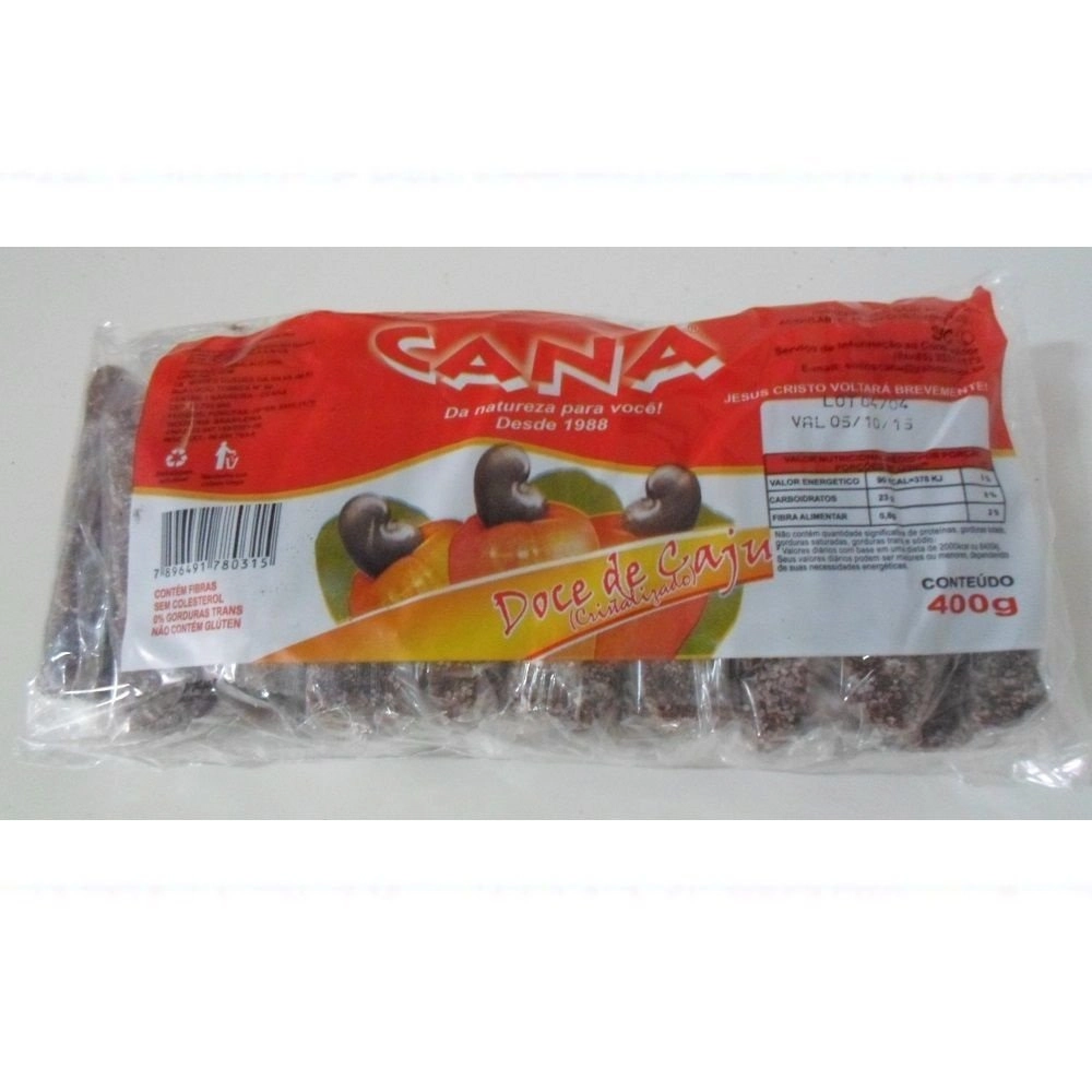 Doce Cana 400gr Caju Cristalizado