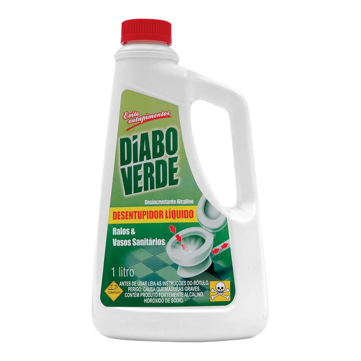Desentupidor Líquido para Ralos e Vasos Sanitários DIABO VERDE 1 Litro