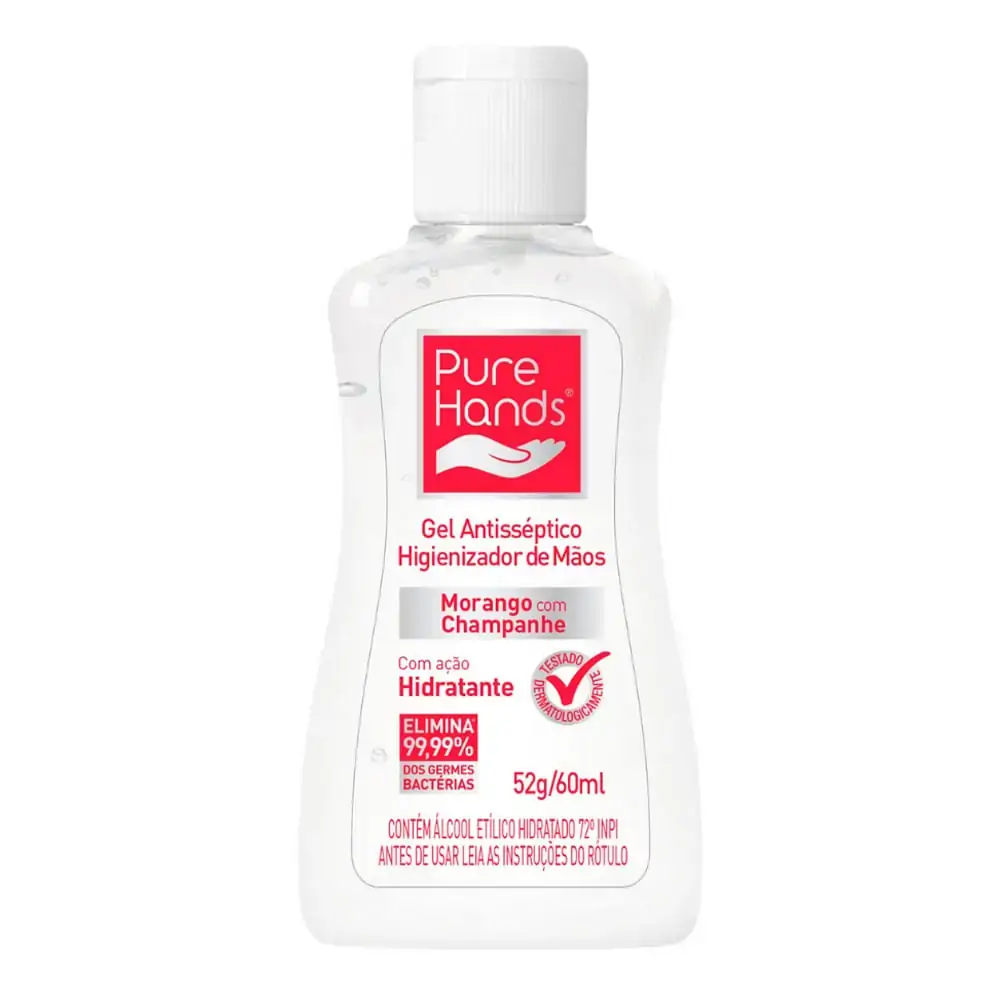 Alcool Gel Pure Hands Morango 60ml