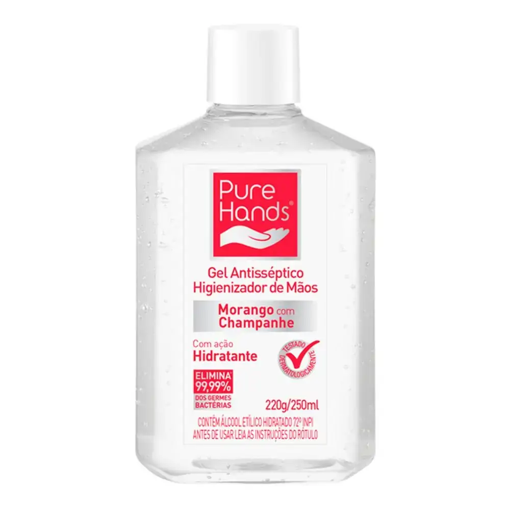 Alcool Gel Pure Hands Morango 250ml