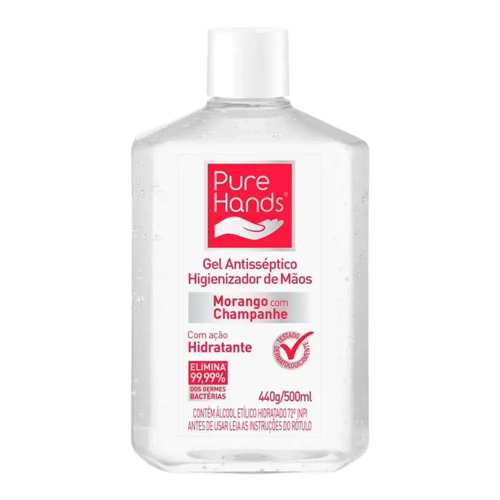 Alcool Pure Hands 500g Morango