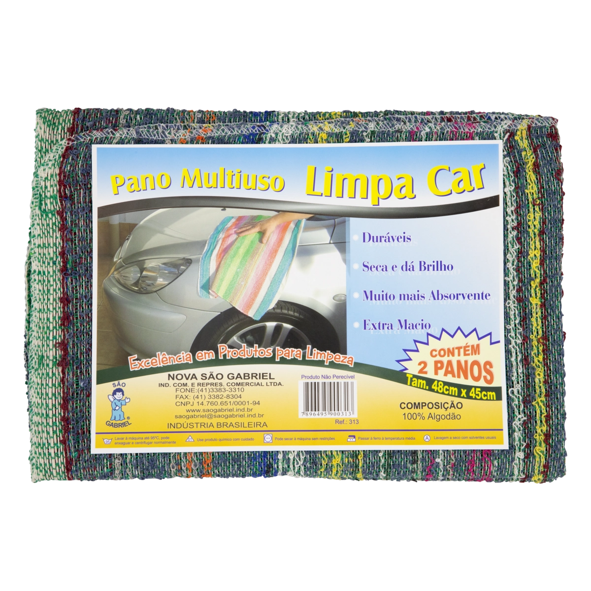 Pano Multiuso São Gabriel Limpa Car 48cm X 45cm 2 Unidades