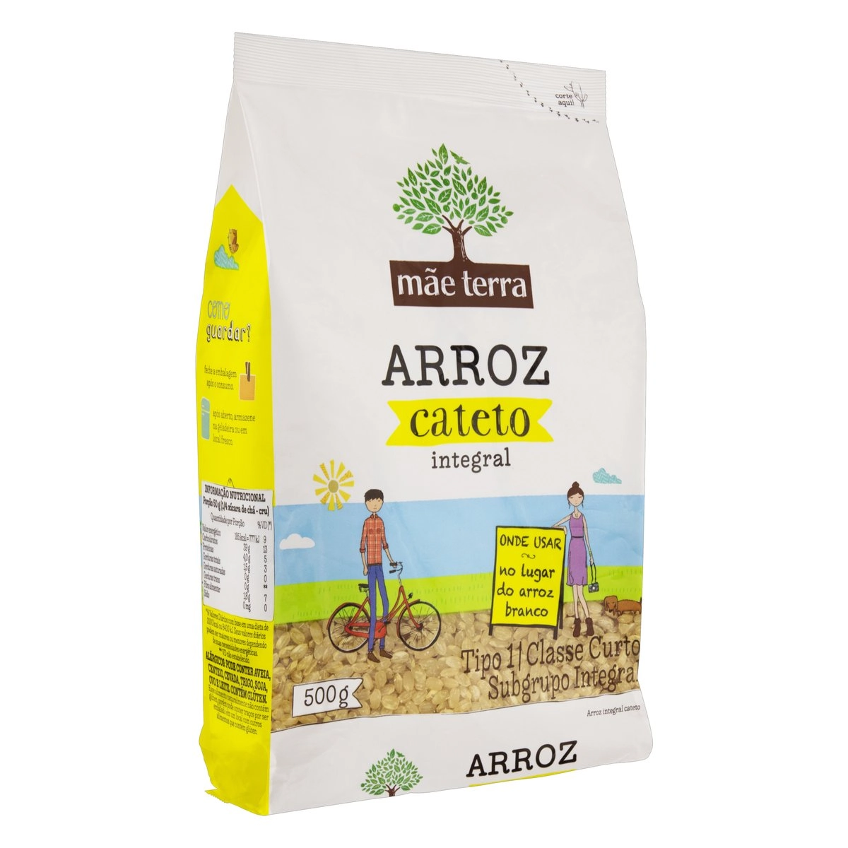 Arroz Cateto Tipo 1 Integral Mãe Terra Pacote 500g
