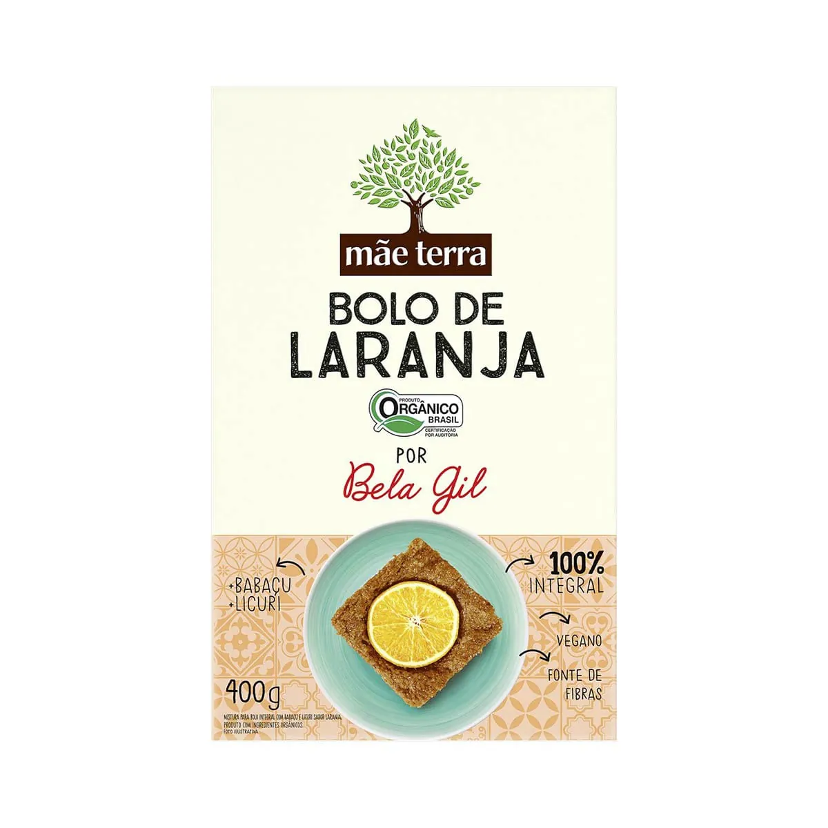 Mistura para Bolo Orgânico Sabor Laranja Mãe Terra 400g