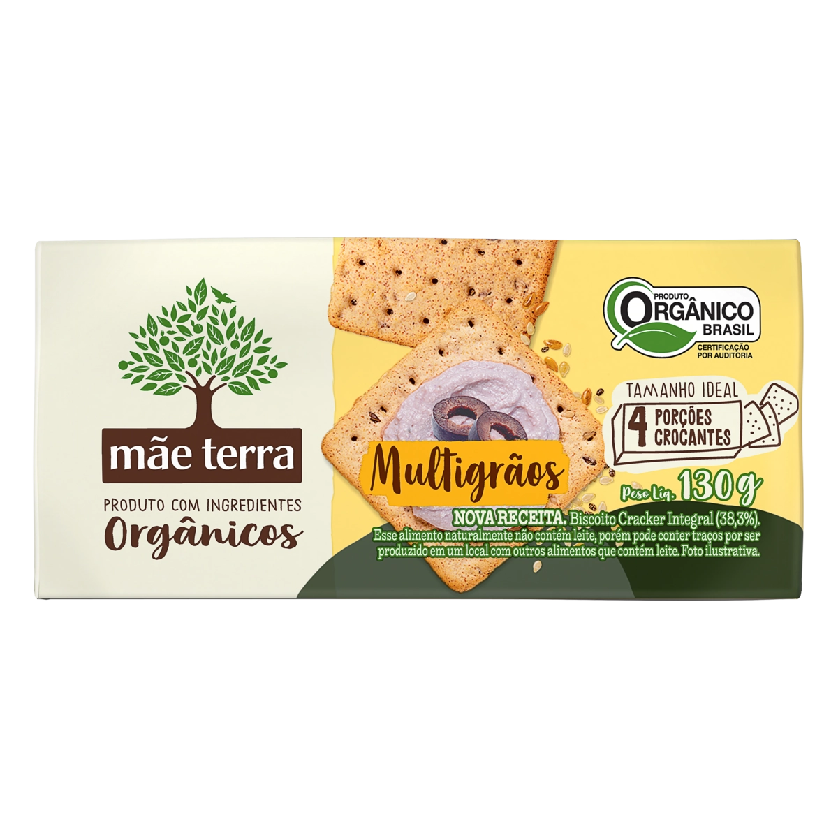 Biscoito Cracker Integral Mãe Terra Tribos Original Orgânico 130g