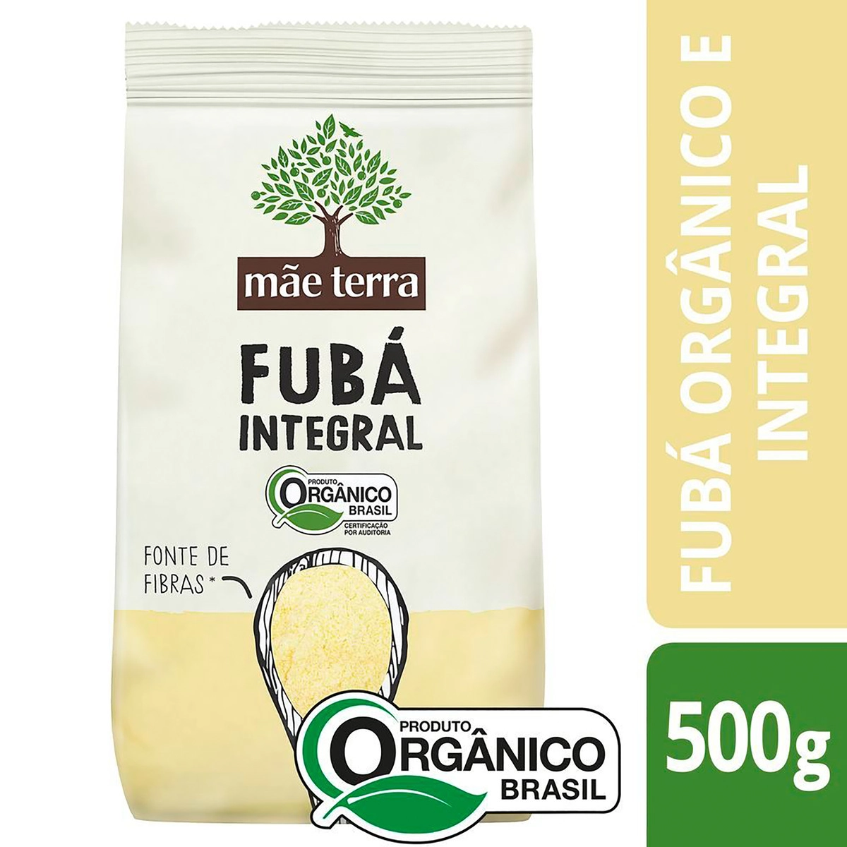 Fubá Integral Orgânico MÃE TERRA Pacote 500g
