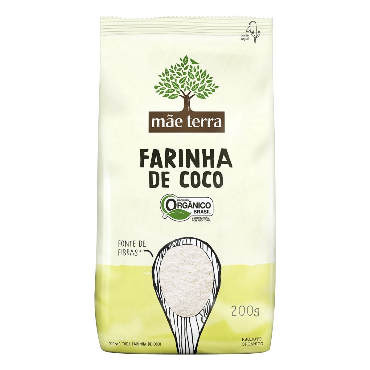 Farinha de Coco Orgânica Mãe Terra Pacote 200g