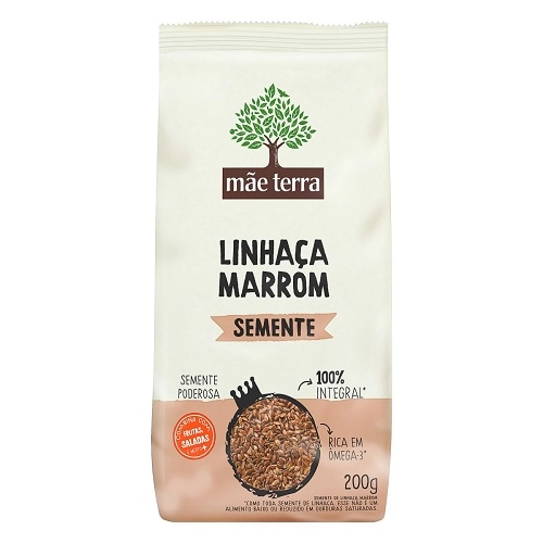 Sementes E Grãos De Linhaça Integral MÃE TERRA 200g