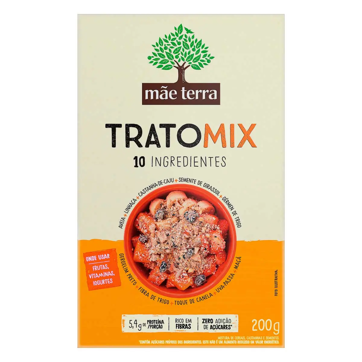 Aveia em Flocos Sabor Frutas e Cereais Mãe Terra 200g