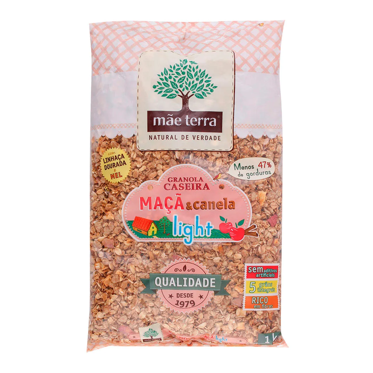 Granola Light Maçã E Canela Mãe Terra Pacote 1kg