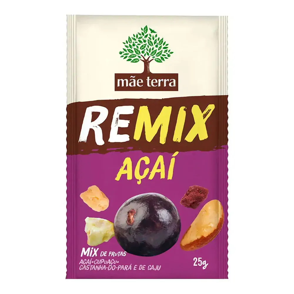 Barra de Cereal Sabor Açaí Mãe Terra Remix 1 Unidade 25g