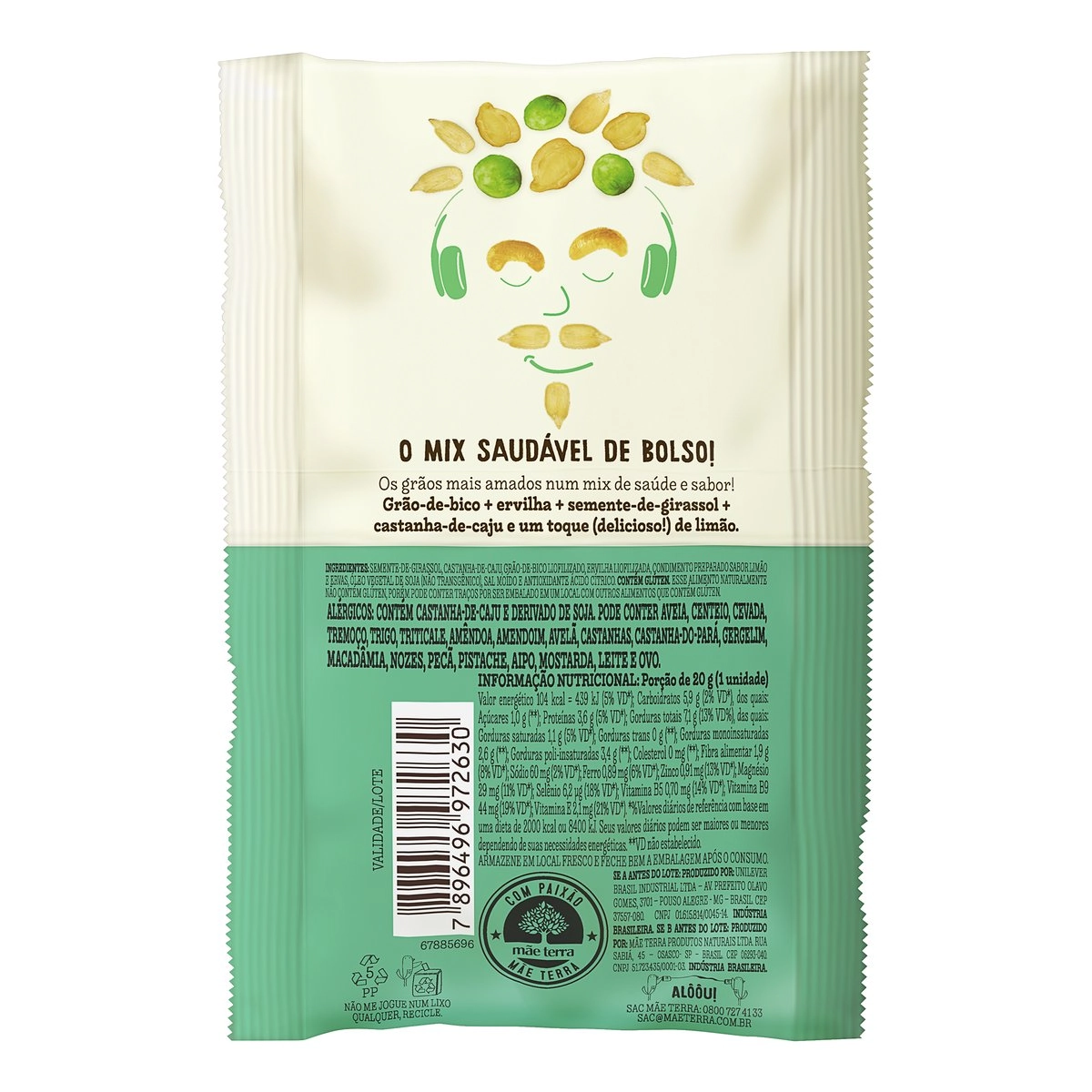 Mix De Grãos Mãe Terra Remix Pacote 20g