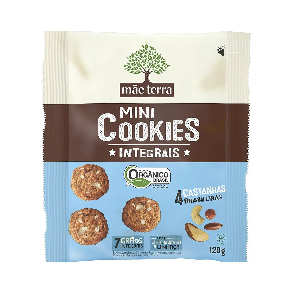 Cookie Orgânico de Castanha Mãe Terra Mini 120g