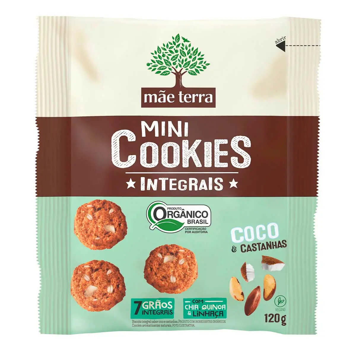 Cookies Orgânicos Mãe Terra Coco e Castanhas 120 g