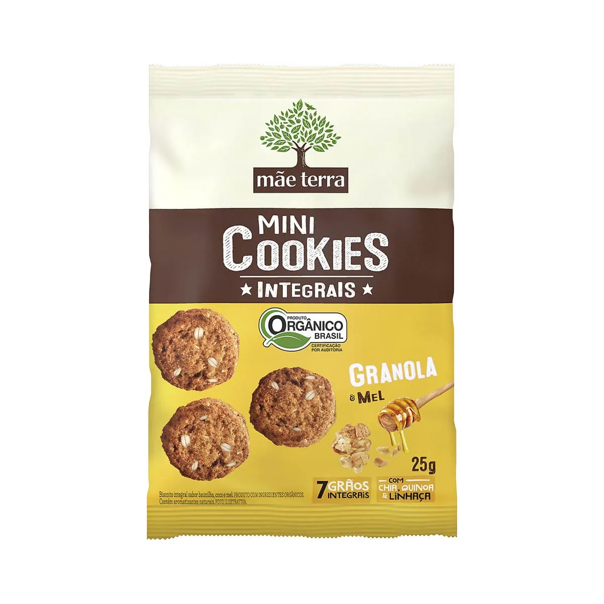 Mini Cookies Mãe Terra Granola e Mel Orgânico 25 g