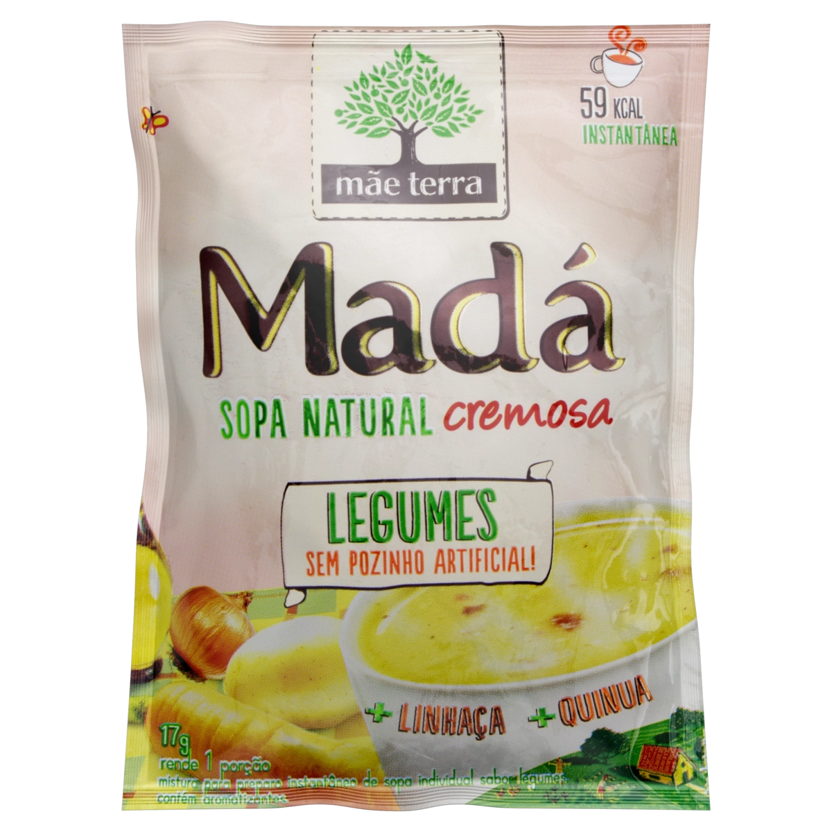 Sopa Instantânea Cremosa Legumes Mãe Terra Madá Sachê 17g