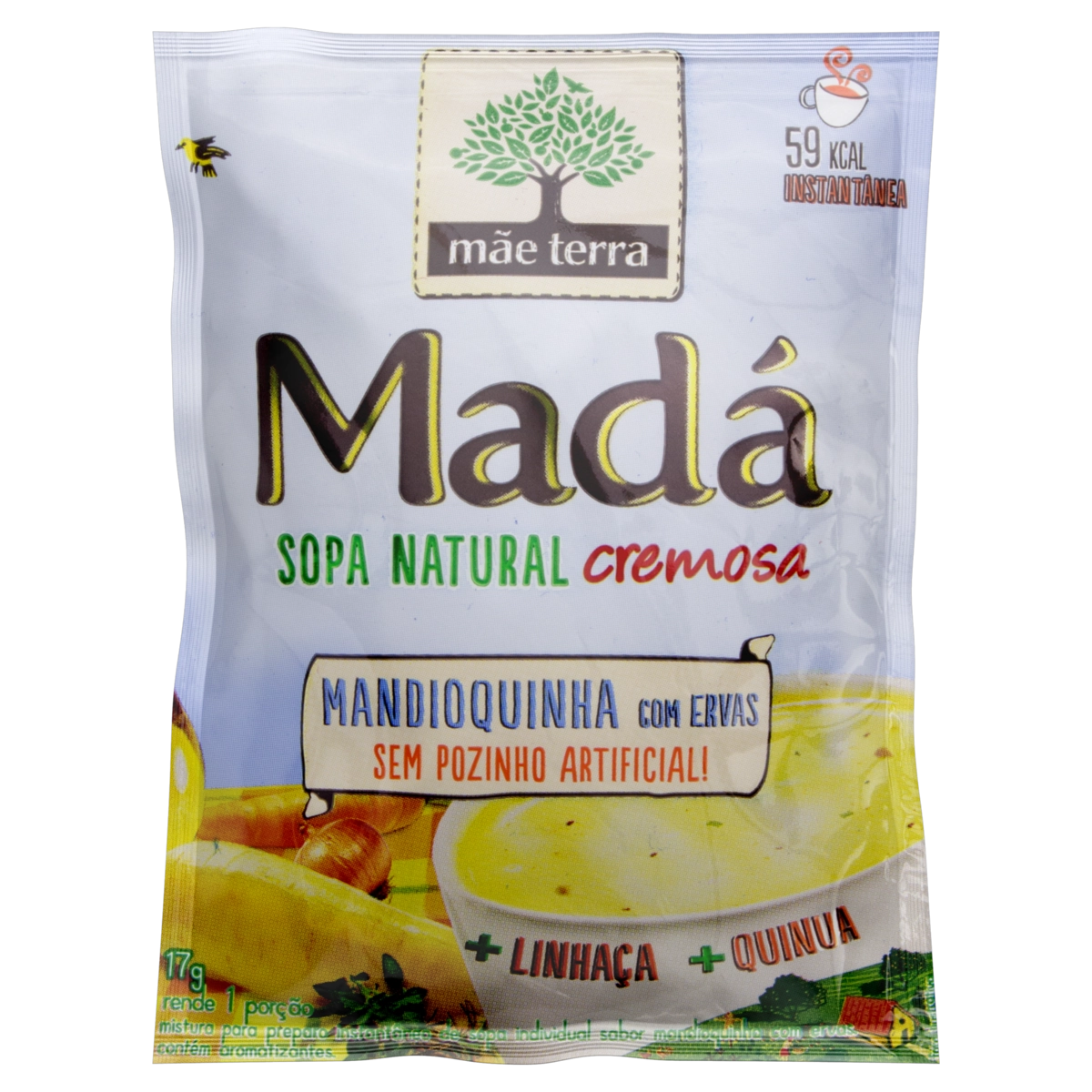 Sopa Instantânea Cremosa Mandioquinha Com Ervas Mãe Terra Madá Sachê 17g