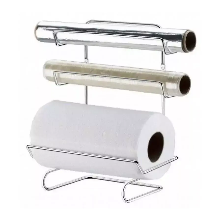 Suporte Triplo para Rolo de Papel Toalha/Alumínio/PVC Future