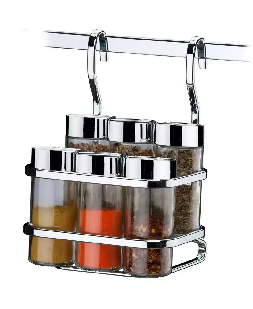 Porta Temperos Condimentos Cromado Cozinha 7 peças - Future