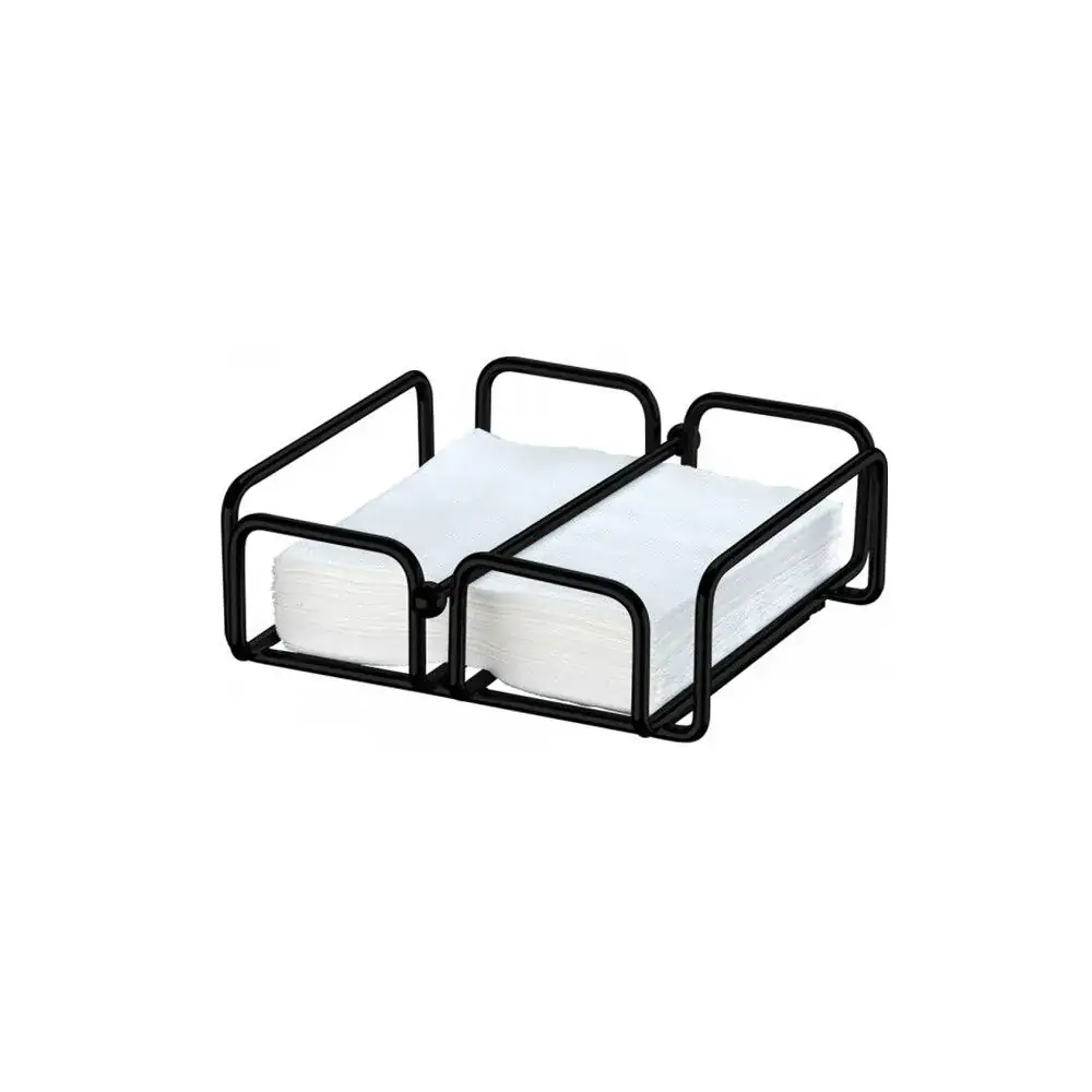 Porta Guardanapos com Peso Future Attuale Preto Fosco 18 x 19 x 6,5 cm
