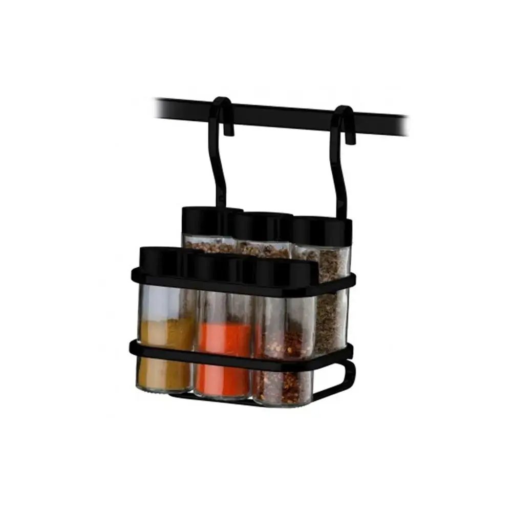 Porta Temperos / Condimentos Future Cucina Perfetta Preto Fosco - 7 peças