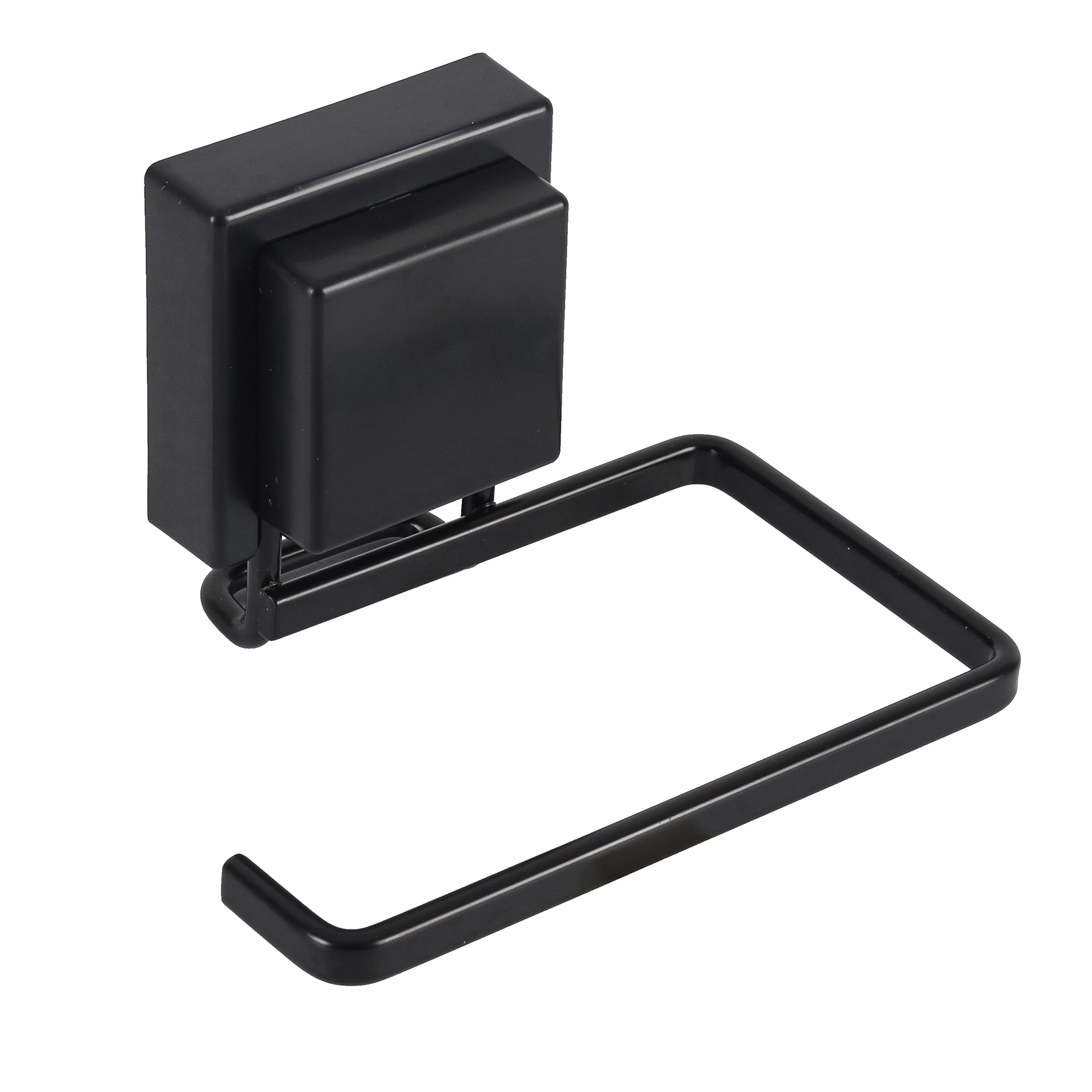 Porta Papel Higiênico de Parede Black Square Preto Fosco Future