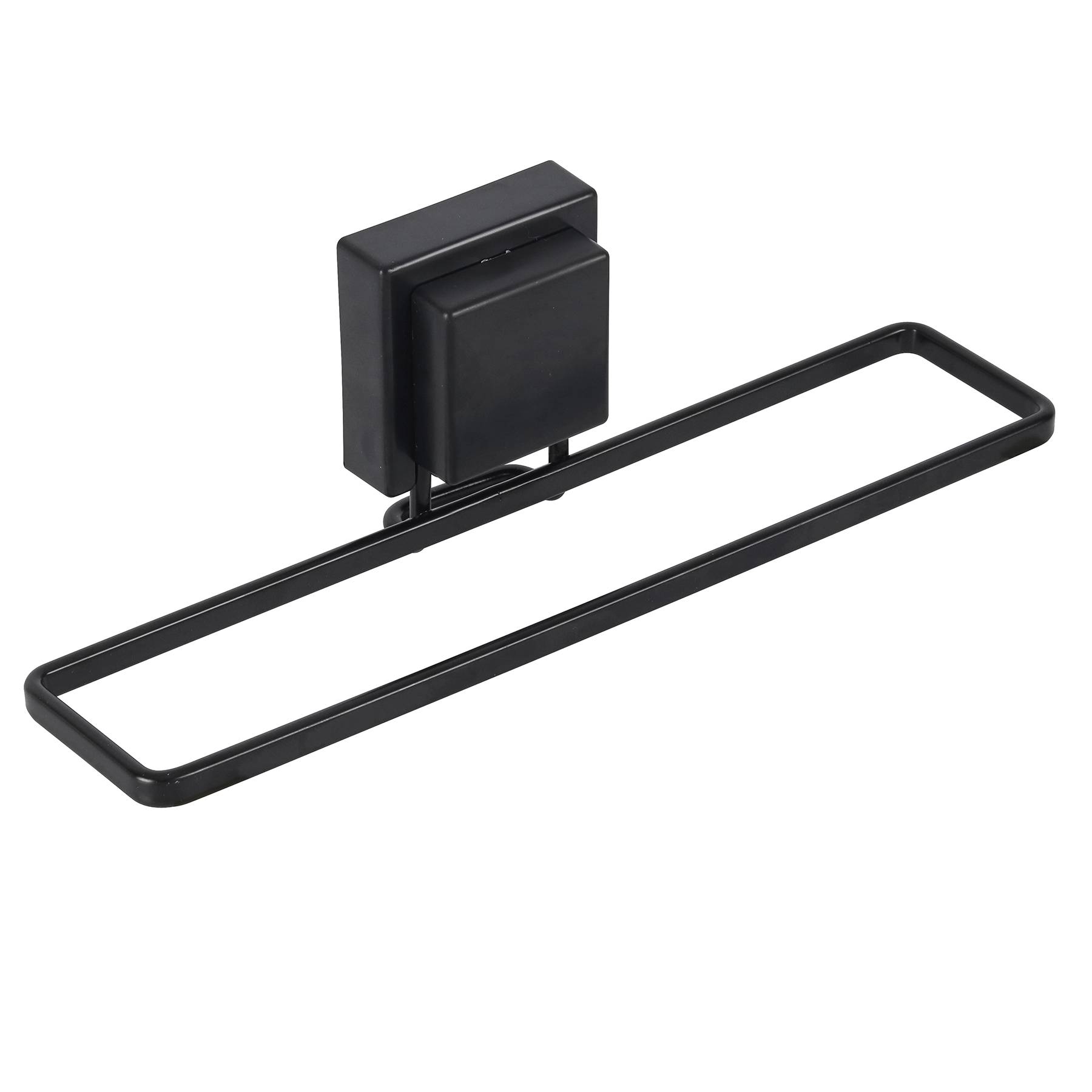 Porta Toalha de Rosto Parede 25cm Black Square Preto Fosco Future