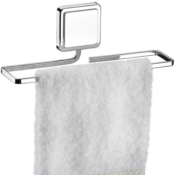 Porta Toalha Rosto Toalheiro Lavabo 25cm Com Adesivo Cromado